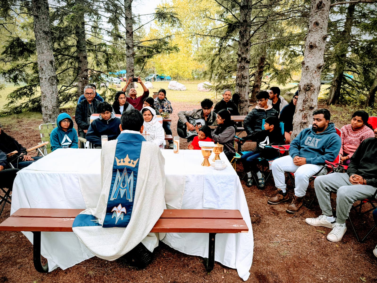 Holy Mass celebrated outdoors with the community